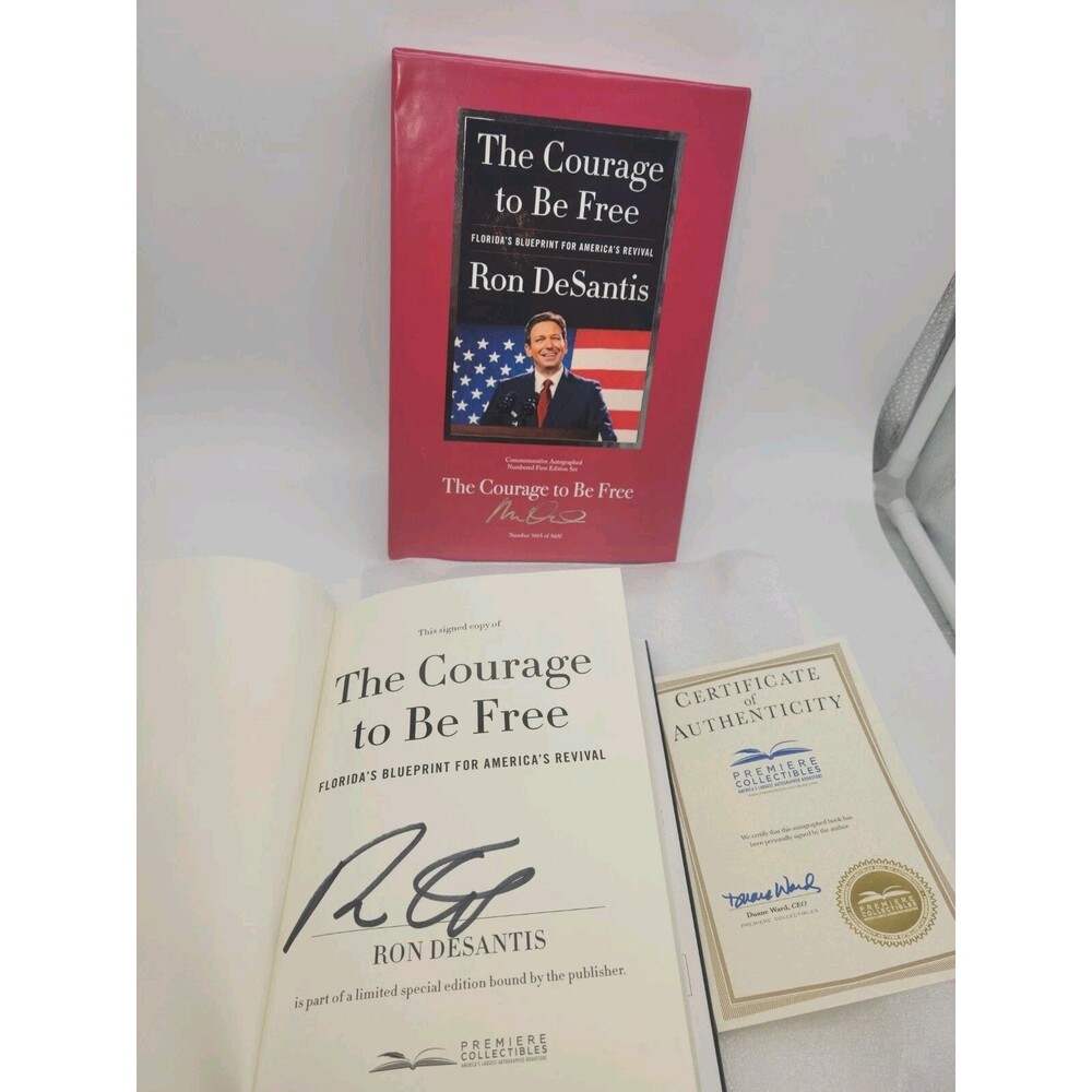 Ron DeSantis Signed Ist Edition Collector Set The Courage to Be Free  COA